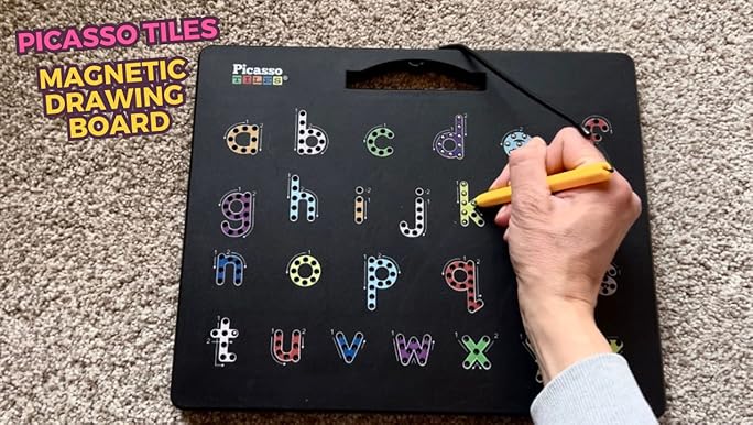 絵画　磁器プレート　4点セットZ00129 PicassoTiles 4-in-1 Magnetic Drawing Board Alphabet & Number